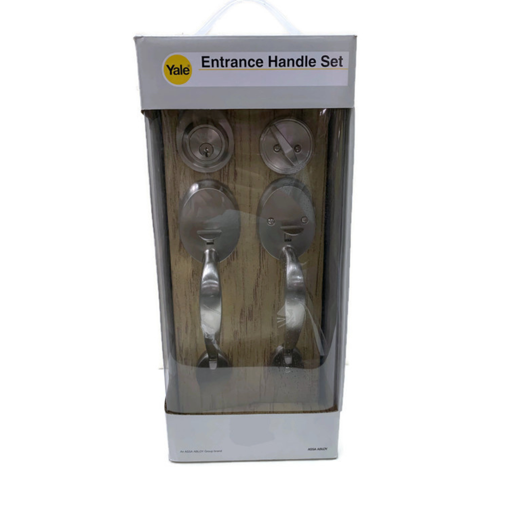 Yale Stainless Steel Entrance Handle Set (4 pcs.) - Silver DH5588 US15, Antique Brass DH5588 US5 or Copper DH5588 US11