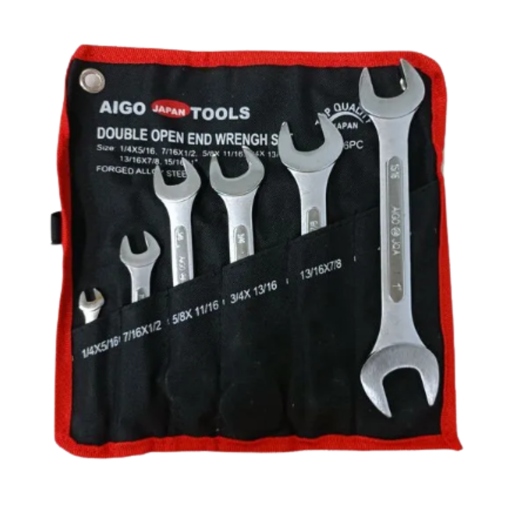 Aigo 6pc. Double Open End Wrench 1/4″ to 1″ LBC-6pcs Made in Japan