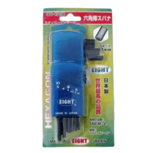 9pc. Eight Door Holder Standard Series Hex Allen Key Wrench Set in Full Plastic Holder 1.5 to 10mm 001-1510D Made in Japan