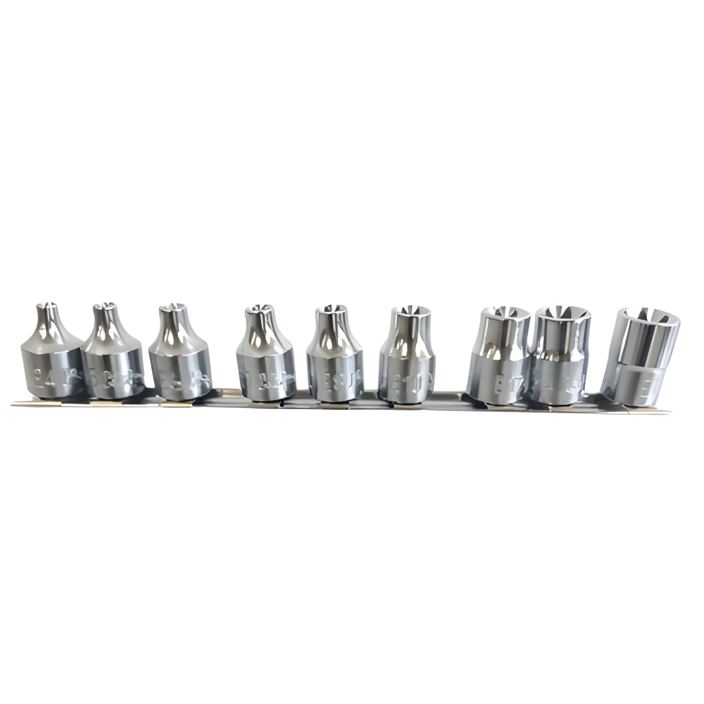 Koken 9pcs. 3/8 Dr. Lobular Socket on Rails E4 - E16