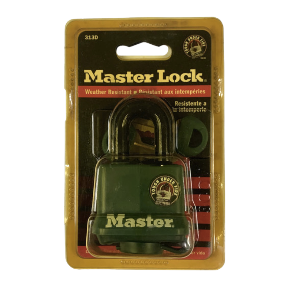 Master Lock Tough Under Fire Weather Resistant Thermoplastic Covered Padlock 38mm 313D