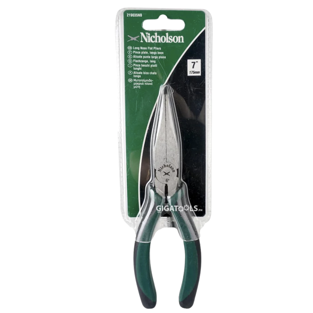 Nicholson Flat Long Nose Pliers 7" 219035NB