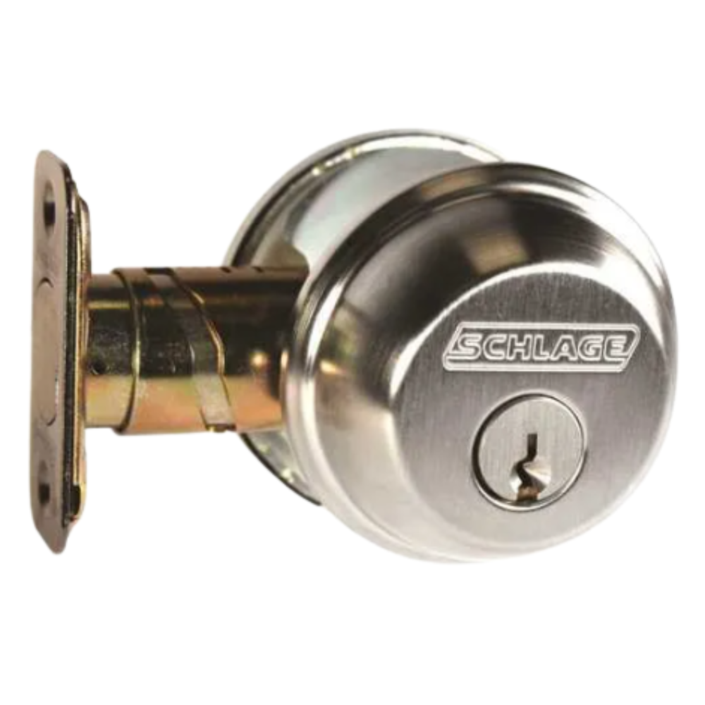 Schlage Maximum Security Single Cylinder Deadbolt – Satin Chrome Model: B360N 626 Made in Mexico