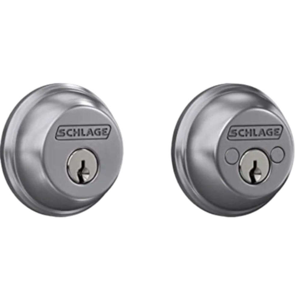 Schlage Double Cylinder Deadbolt – Satin Chrome Model: B62N6 626 Made in Mexico