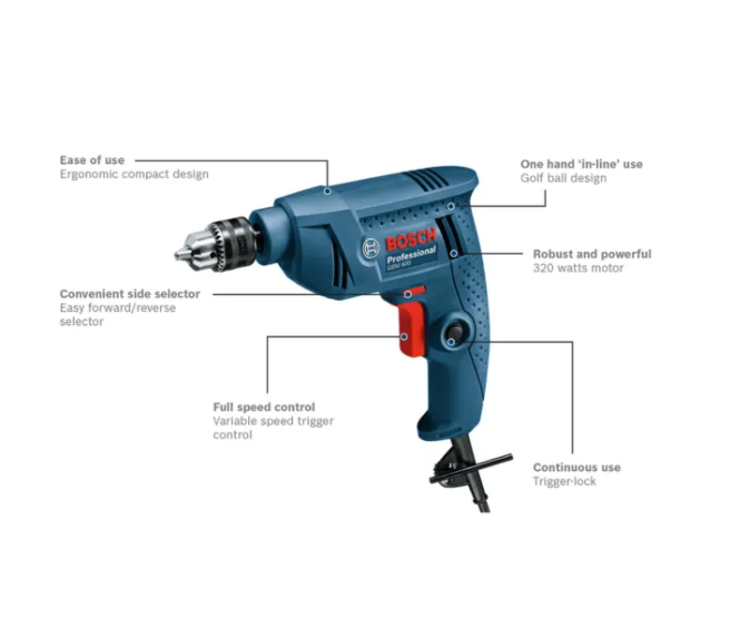 Bosch Hand Drill GBM320 6.5mm capacity - Image 2