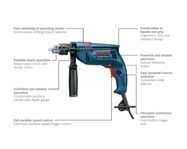Bosch Impact Drill GSB 550 - Image 2