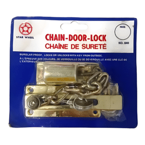 Star Wheel Door Chain Key Lock Bright Brass Model: No. 640