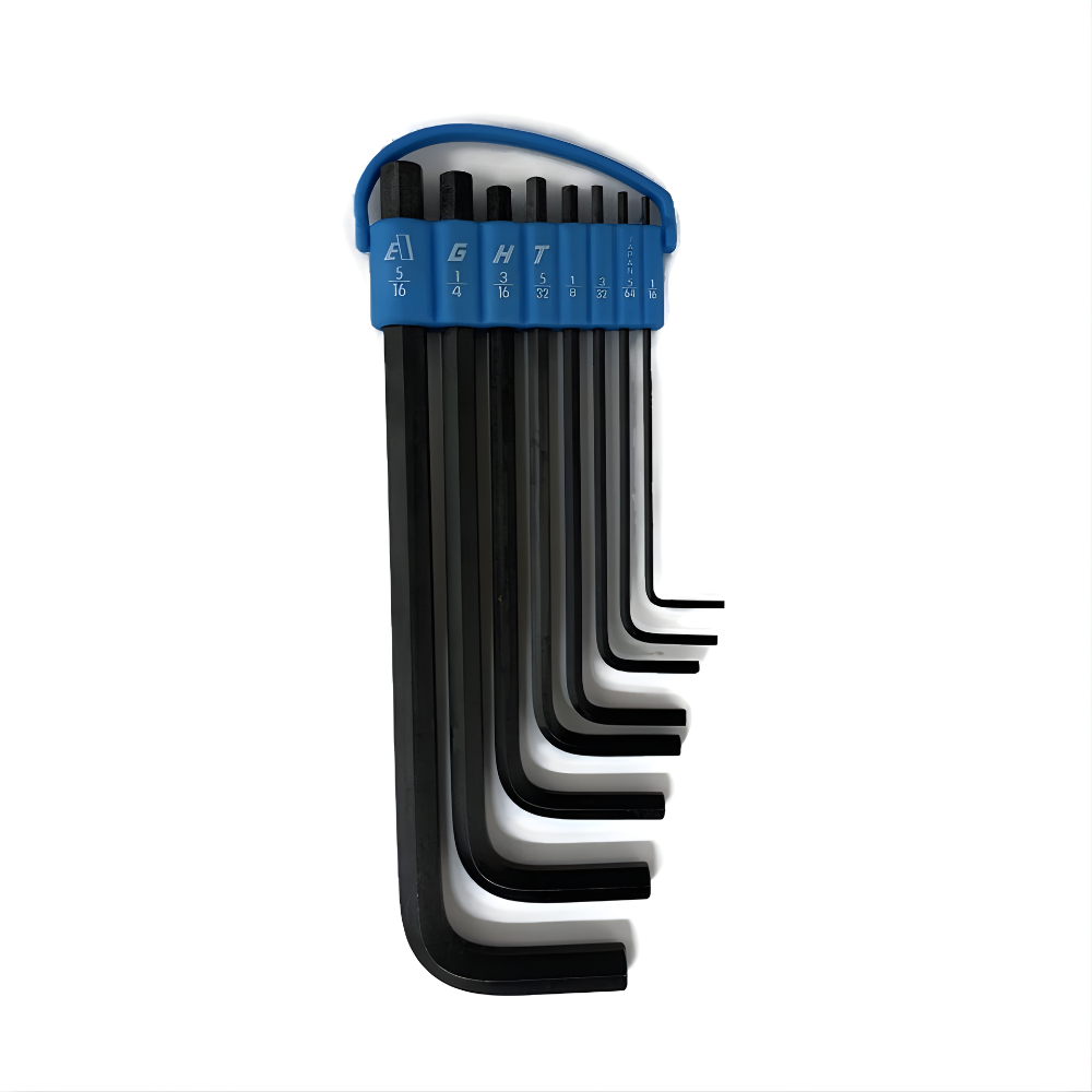 8 pc. Eight Long Arm Hex Allen Key Wrench Set in Plastic Holder 1/16 to 5/16" 008-4 Made in Japan