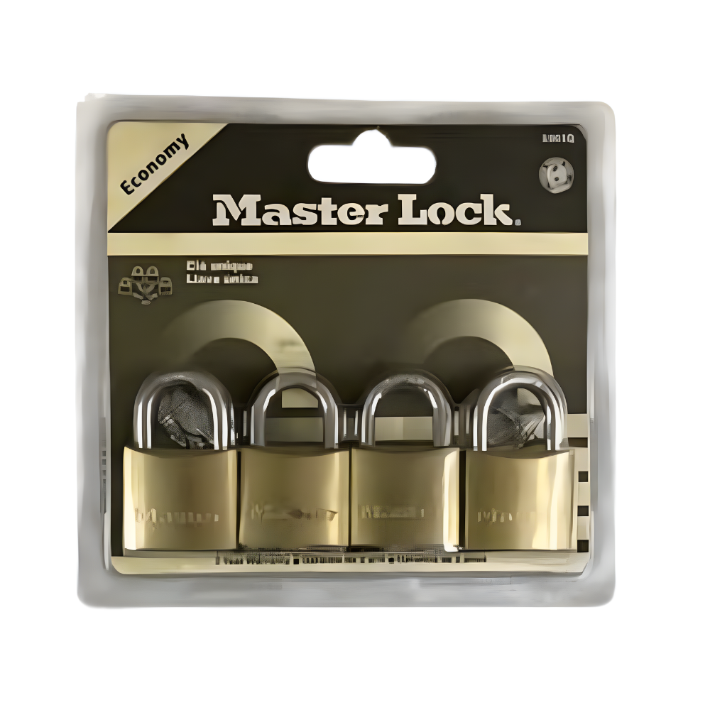 4 pc. Master Lock Keyed Alike Solid Brass Padlock 30mm 1901Q