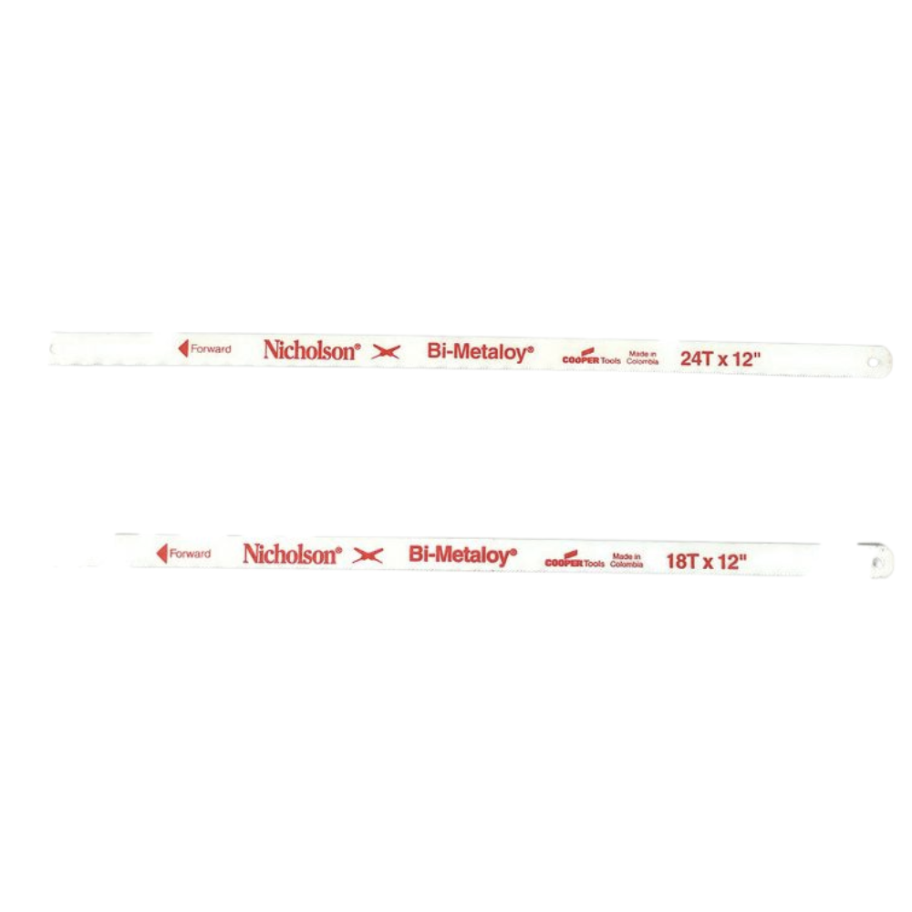 Nicholson Bi-Metaloy Hacksaw Blade 12″ x 18T & 12″ x 24T Made in Colombia