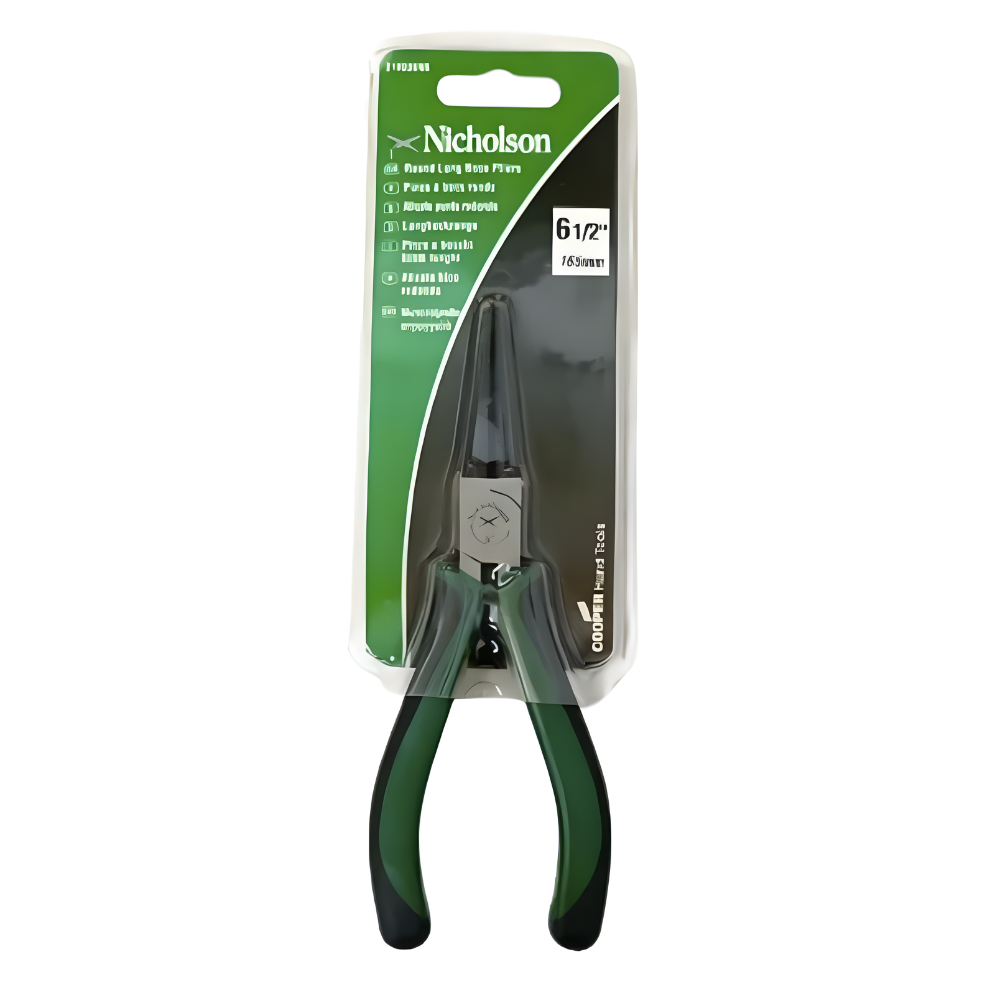Nicholson  Round Long Nose Pliers 6.5" Model: 219036NB