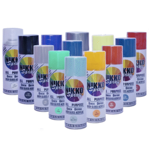 Nikko Spray Paint All Purpose Quick Drying High Gloss Acrylic 400cc - Solid Colors Made in Thailand