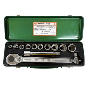 Tone 18pc. 1/2" 12pts. Dr. 1/8" - 15/16" Socket Wrench Set No. 800 Made in Japan