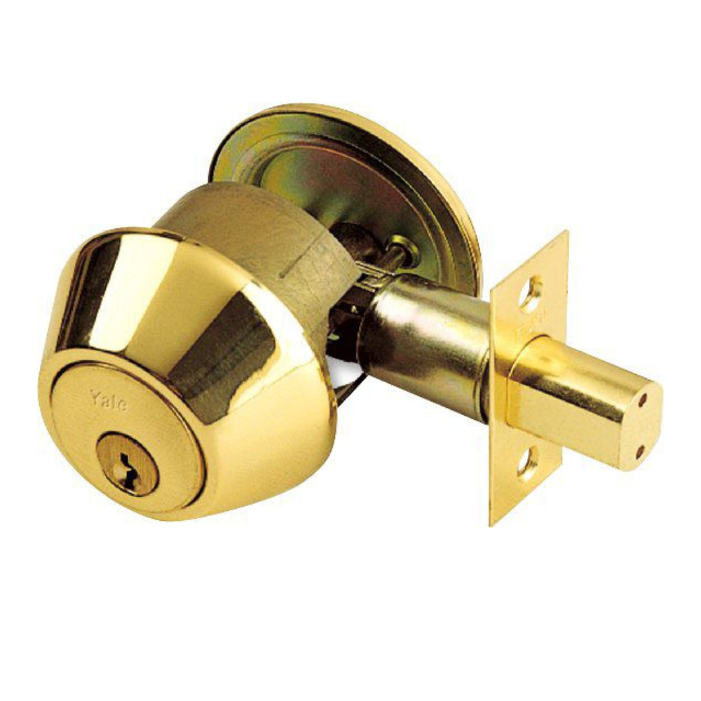 Yale Gold Single Cylinder Dead Bolt V8111 (Chrome, Antique Brass & Gold)