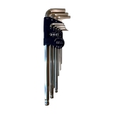 9pc Eight Extra Heavy Duty Long Arm Taper Head Ball End Hex Allen Key Wrench Set in Plastic Caddy 15 to 10mm TLS9N Made in Japan 3