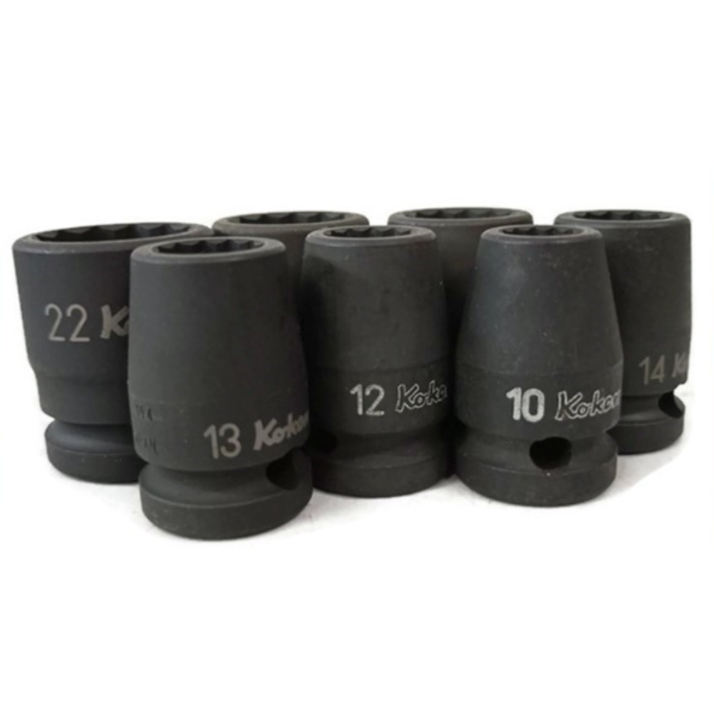 Koken 1/2" Dr. 12pts Impact Socket Wrench (Black) Metric Size