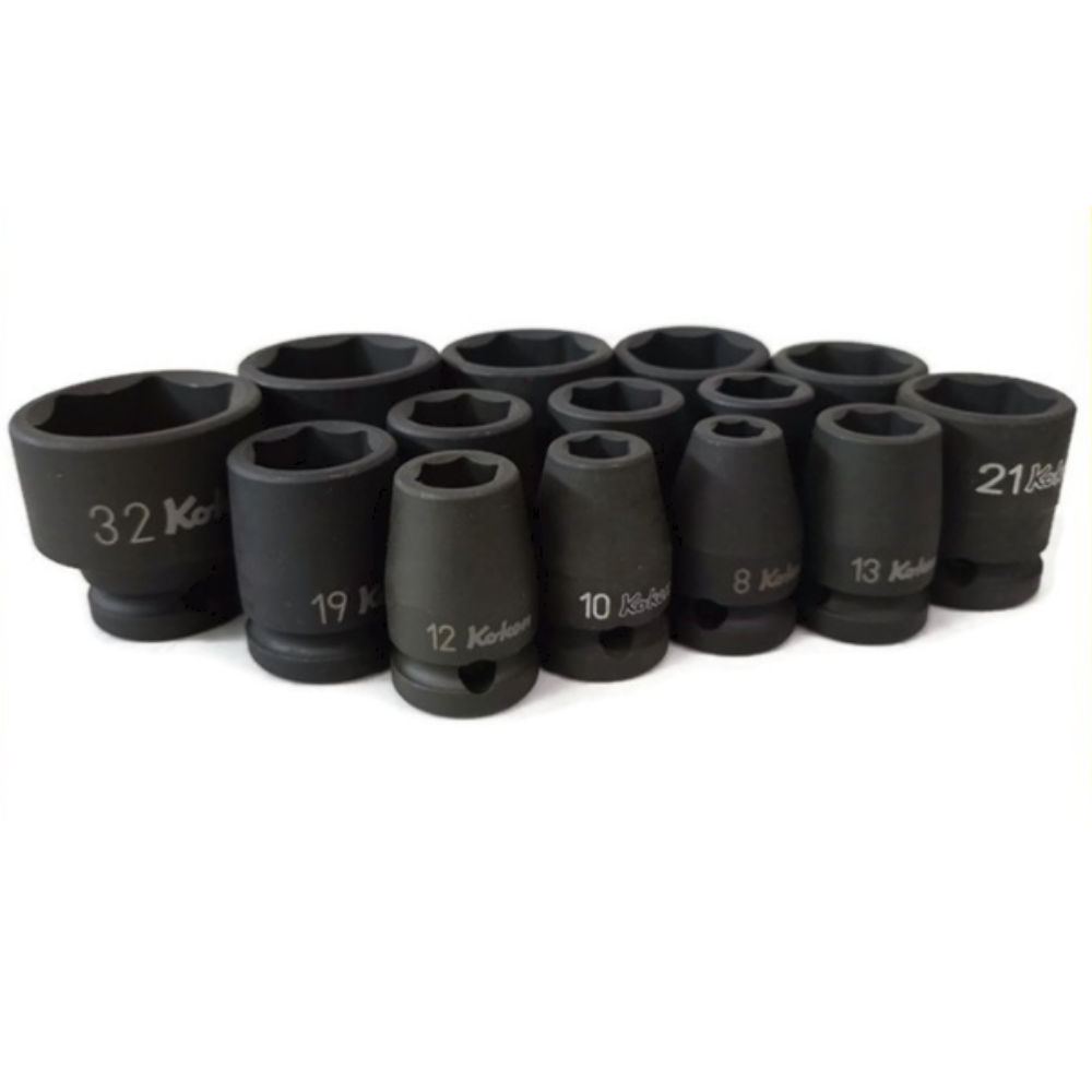 Koken 1/2" Dr. 6pts Impact Socket Wrench (black) Metric Sizes