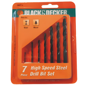 Black & Decker 7 pc. Metal Drill Bit Set Model: 15077-G