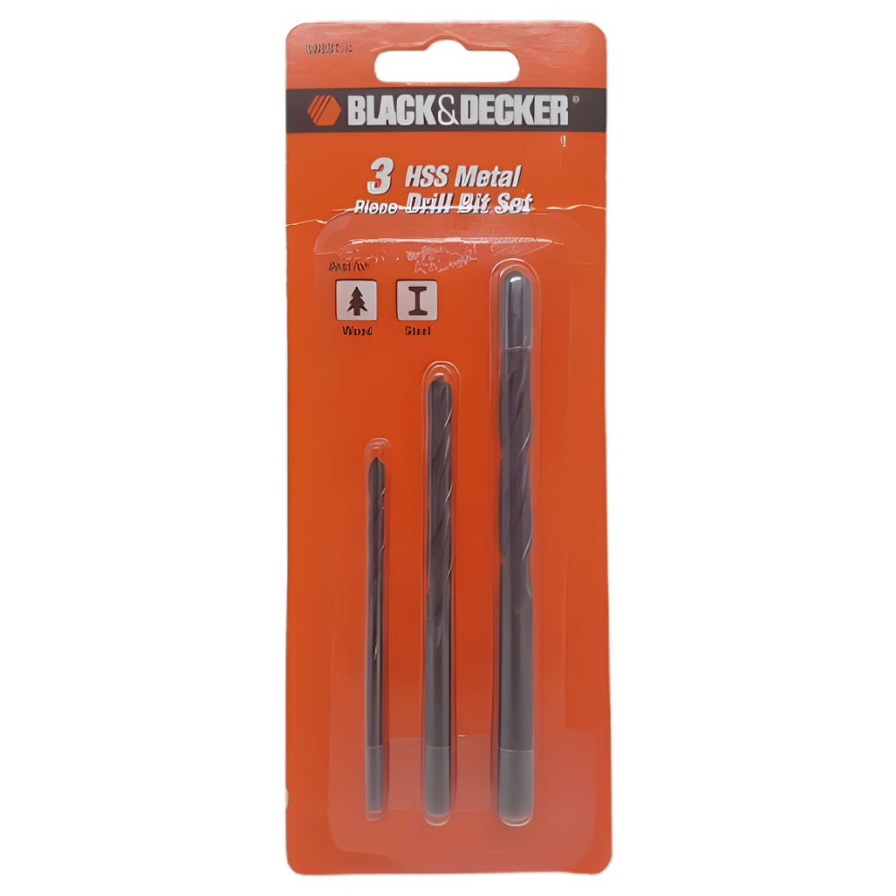 Black & Decker 3 pc. Metal Drill Bit Set 4 to 8mm