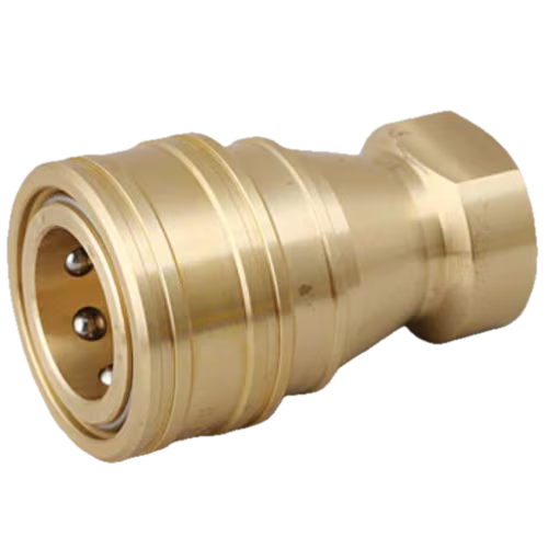 NKC KS Series Double Shut-off Quick Connect Female Thread Brass Coupler Socket Made in Japan