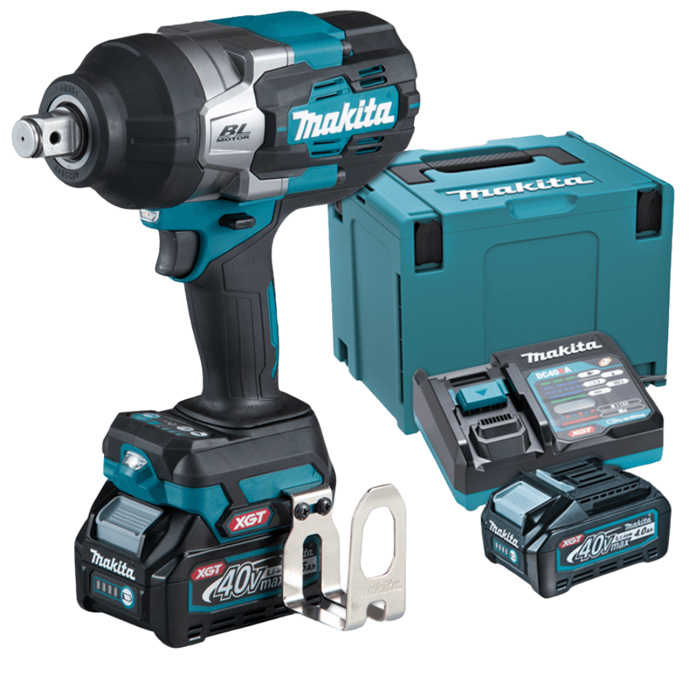Makita Cordless Impact Wrench 19mm (3/4″) 1,800 N·m (1,330 ft.lbs.) 40V max XGT® Li-Ion [Kit] TW001GM201