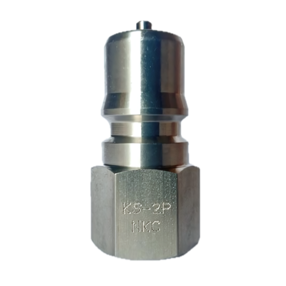 NKC KS Series Double Shut-Off Quick Connect Female Thread Stainless Steel Coupler Plug Made in Japan