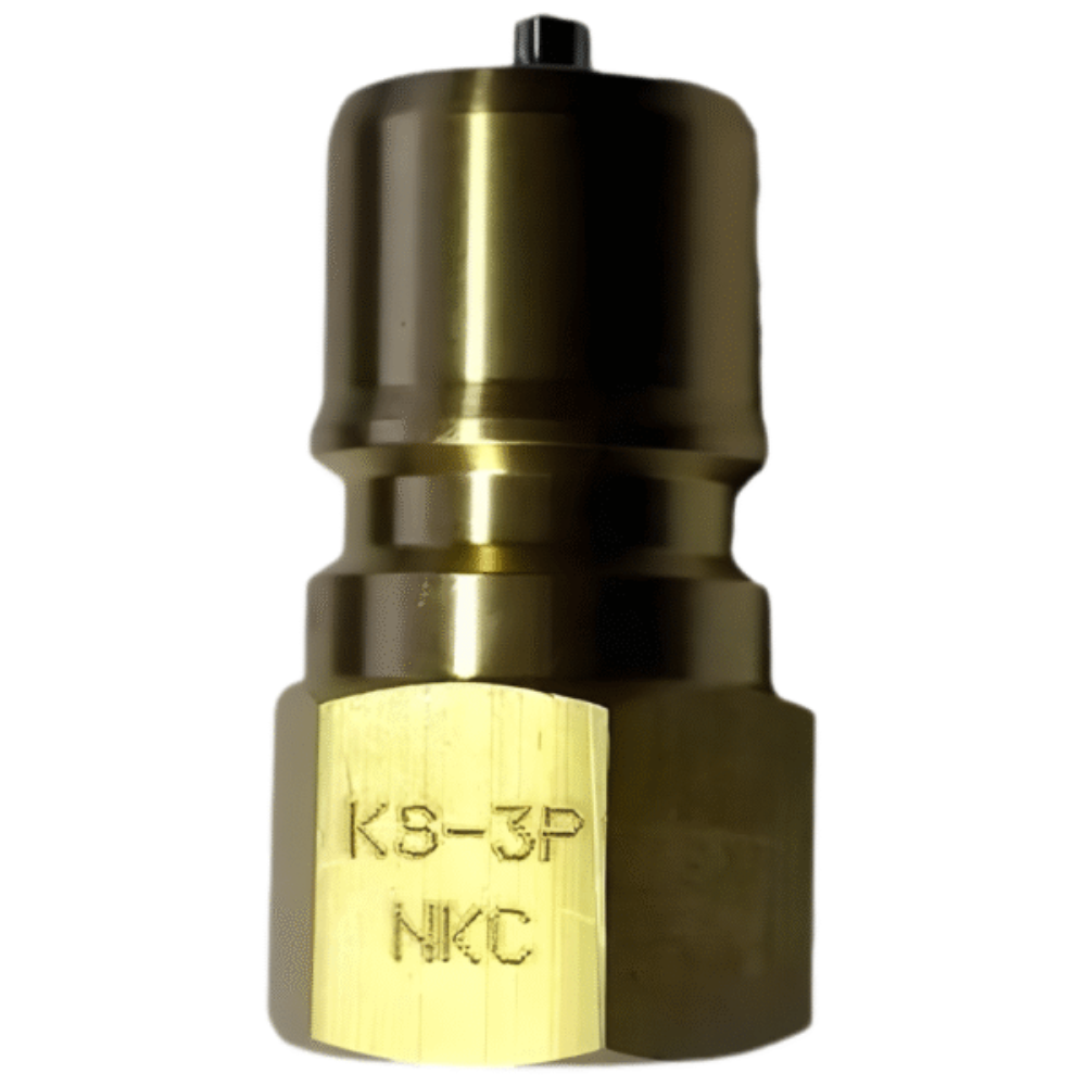 NKC KS Series Double Shut-Off Quick Connect Female Thread Brass Coupler Plug Made in Japan