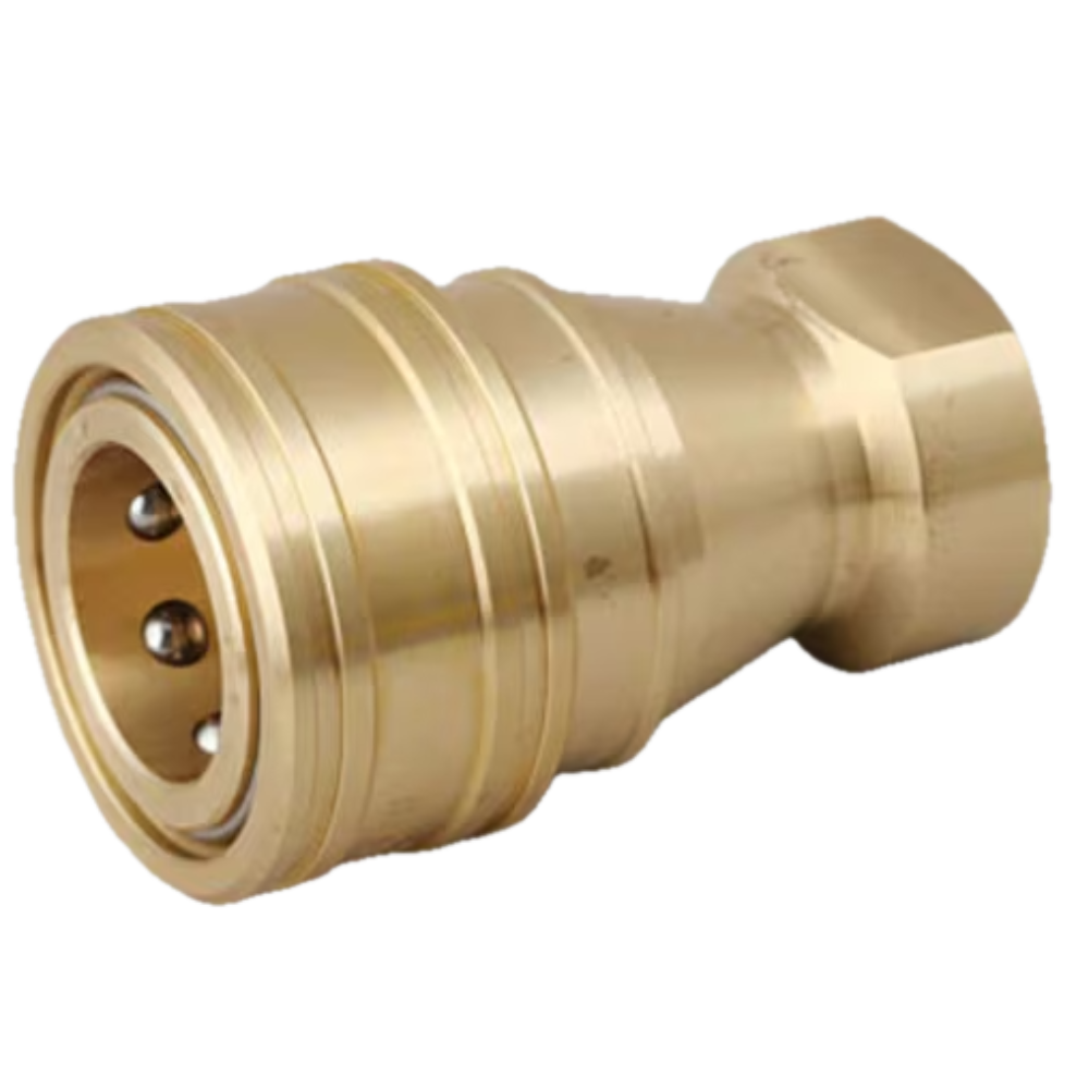 NKC KS Series Double Shut-off Quick Connect Female Thread Brass Coupler Socket Made in Japan