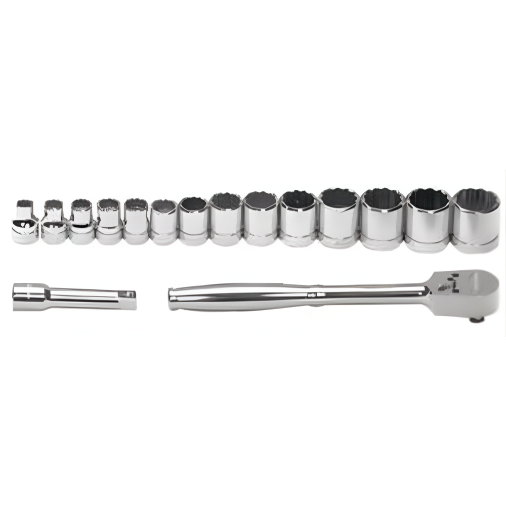 Williams 16pcs. 3/8" Dr. 12pts. Metric Socket and Drive Tool Set MSB-16F