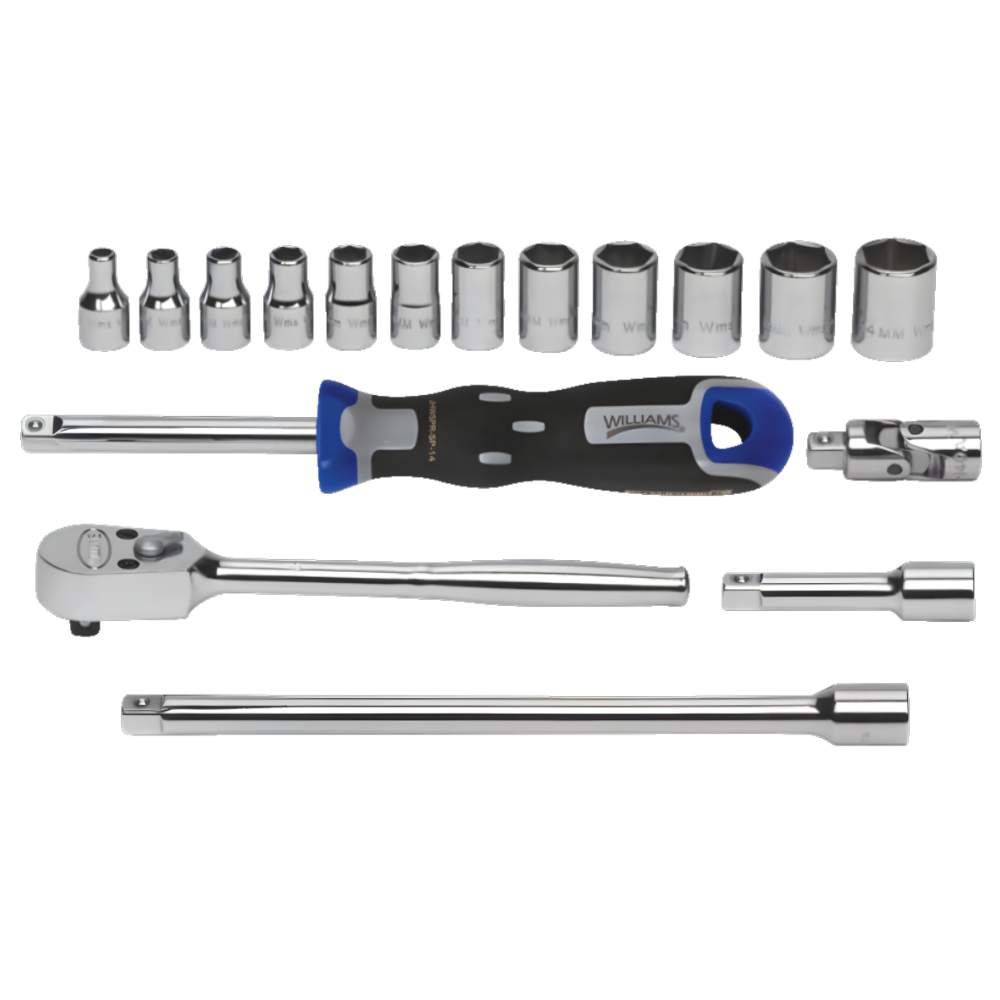 Williams 17pcs 1/4" Dr. 6pts. Socket Tools Set MSM-17HF