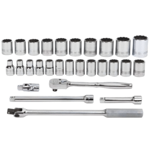 Williams 29pcs 1/2 Dr. 12pts Socket Tools Set in Keep Safe Foam & Metal Box Metric Size MSS-29F