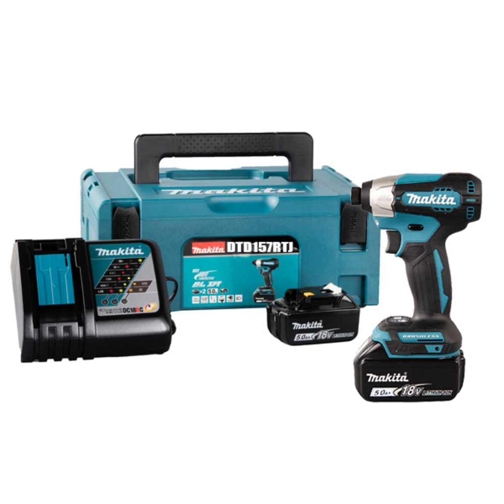 Makita DTD157RTJ Cordless Brushless Impact Driver 6.35mm (1/4″) 40 N·m