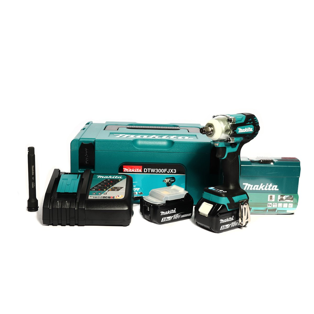Makita DTW300FJX3 Cordless Brushless Impact Wrench 18V LXT (Kit Set)