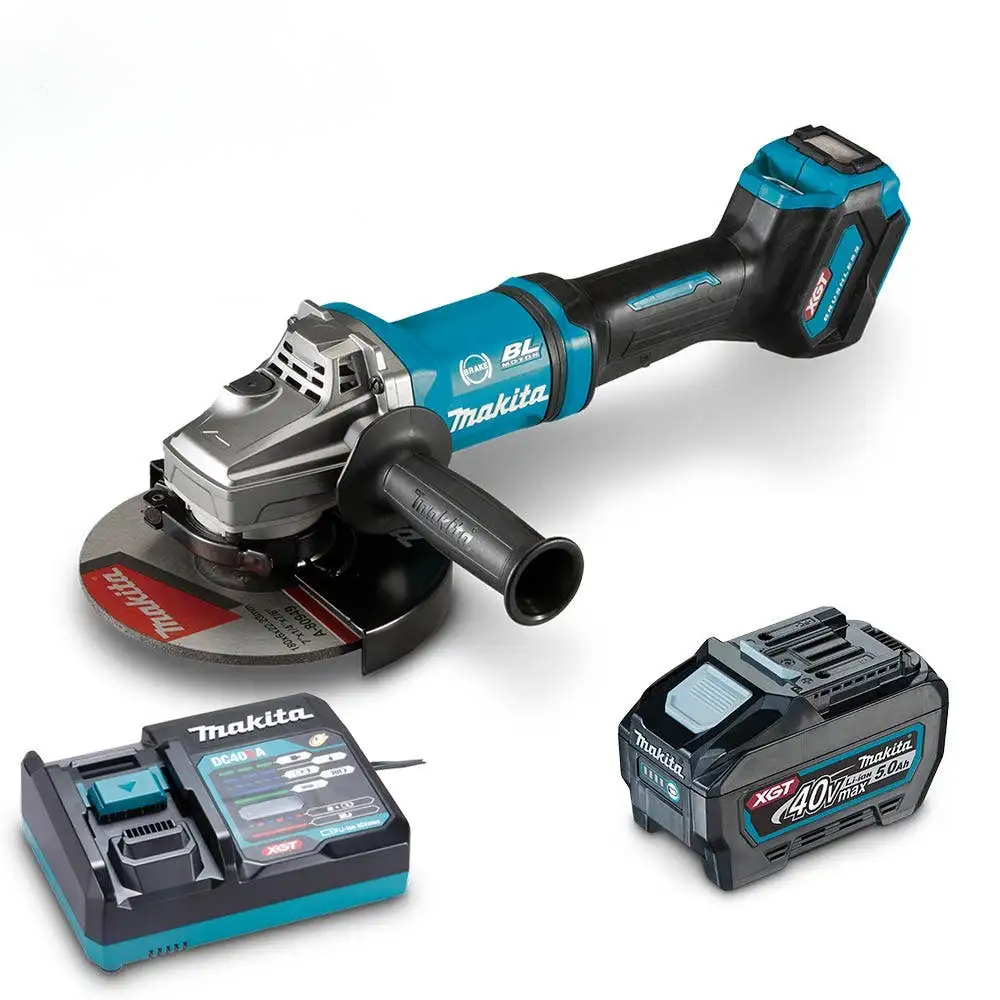 Makita GA037GM201 Cordless Brushless Angle Grinder, Large Trigger Switch 180mm (7″) 40Vmax XGT™ Li-ion (Kit Set)