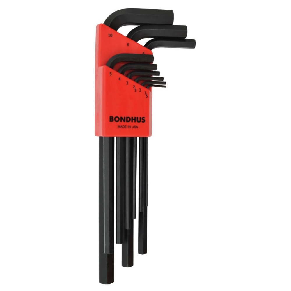 9pc. Bondhus 12199 Long Hex Allen Wrench 1.5 to 10mm HLX9M Made in USA
