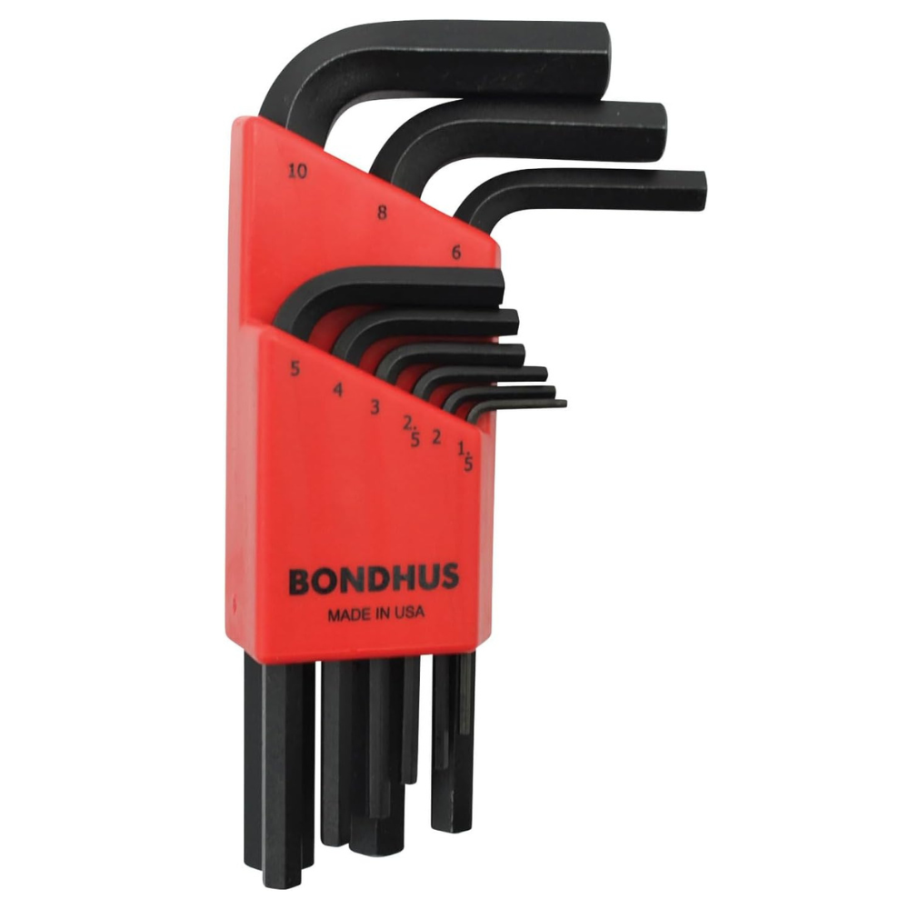 9pc. Bondhus 12299 Short Hex Allen Wrench 1.5 to 10mm HLX9MS Made in USA