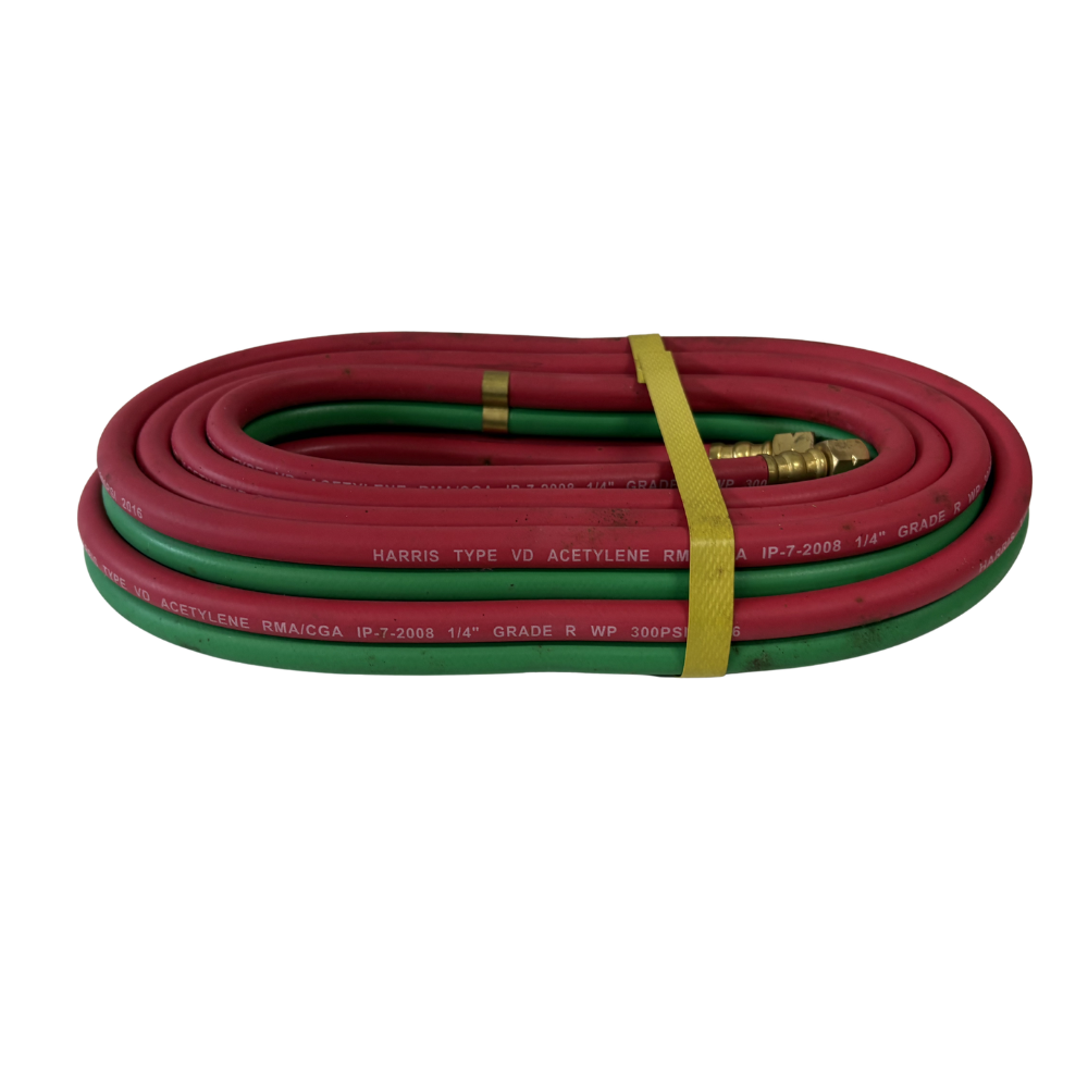 Harris Twin Hose 1/4” x 20ft. with Fittings for Welding Cutting Outfit