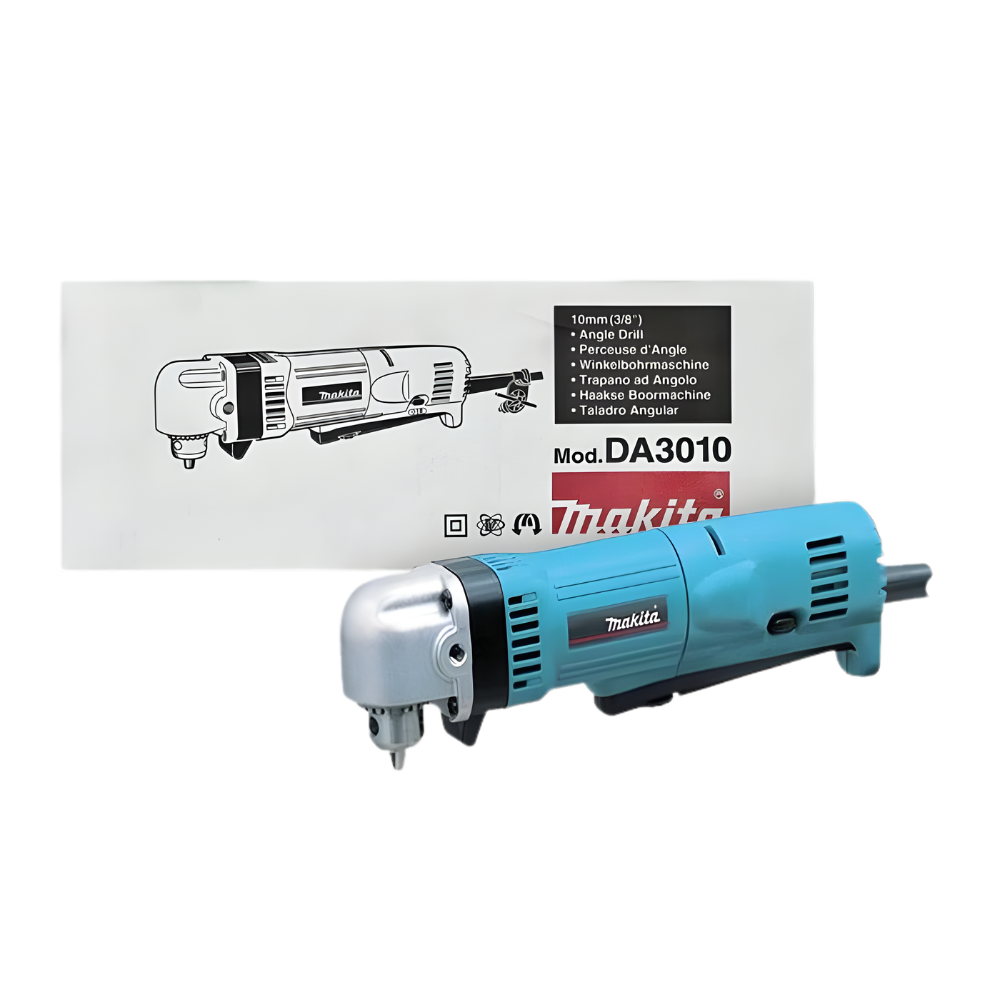 Makita DA3010 10mm (3/8") Angle Drill with Keyed Chuck (450W)
