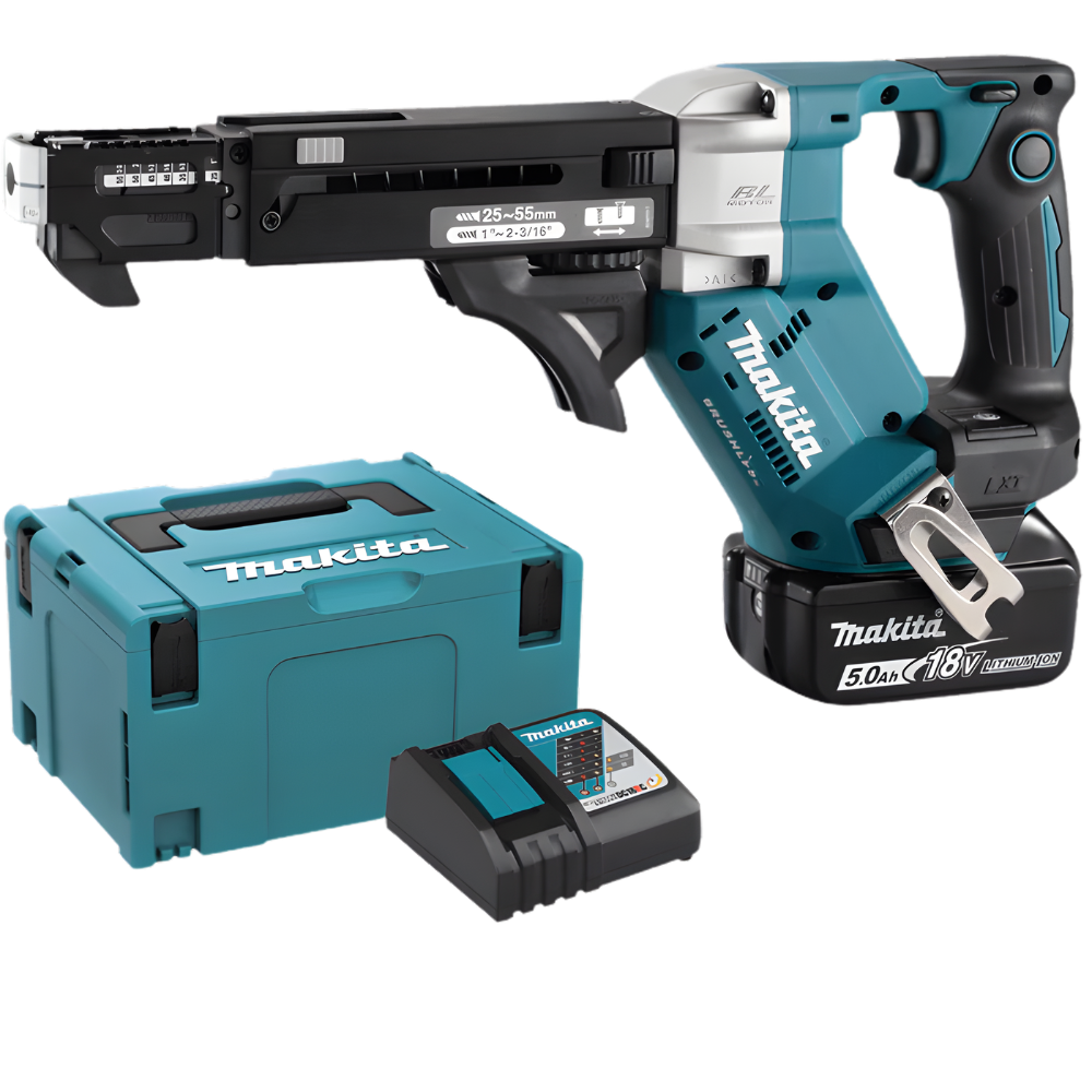 Makita DFR551RTJ – 55 mm (2-3/16″) Cordless Auto Feed Screwdriver w/ Silent Clutch 18V LXT® Li-Ion [Bare Tool]