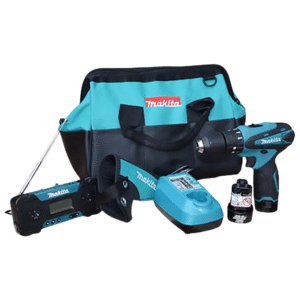 Makita 10.8V Li-ion Hammer Driver Drill Job Site Radio Combo Kit DK1202