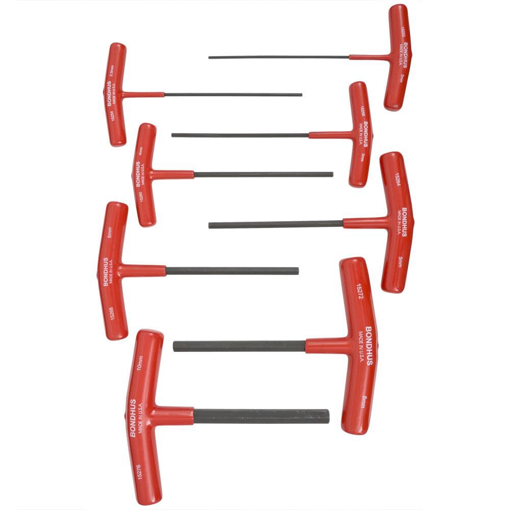 8pc. Bondhus 15248 Hex End T-Handle Set 2 to 6mm HTX60M-6 Made in USA