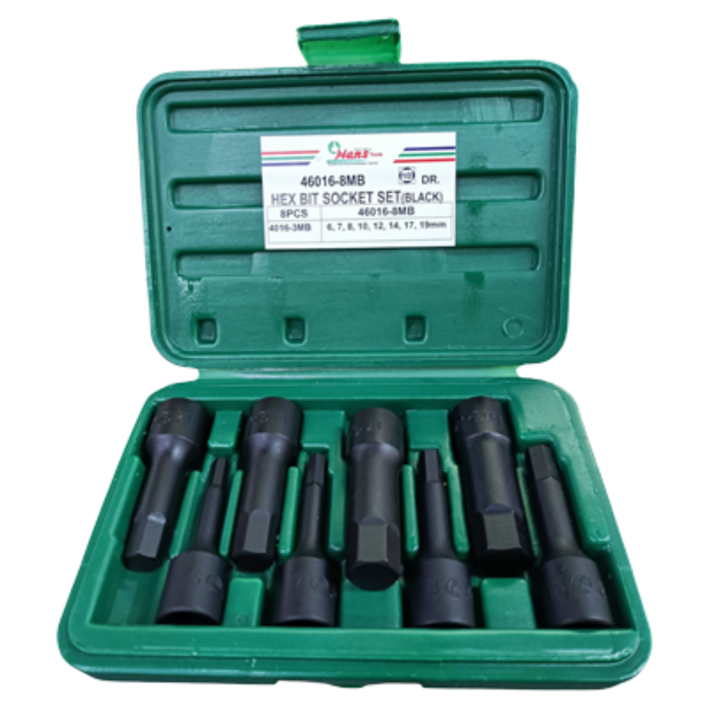 Hans Tools 46016-8MB 1/2" Drive Impact 8pcs. Hex Bit Socket Set 75mmL (Metric)