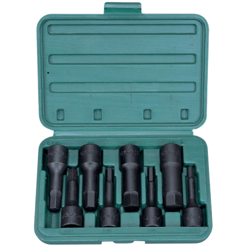 Hans Tools 46016-8AB 1/2" Drive Impact 8pcs. Hex Bit Socket Set 75mmL (SAE)