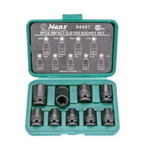 Hans Tools 84601 1/2" Drive 9pcs. Impact E-Star Socket Set (Blow Case)