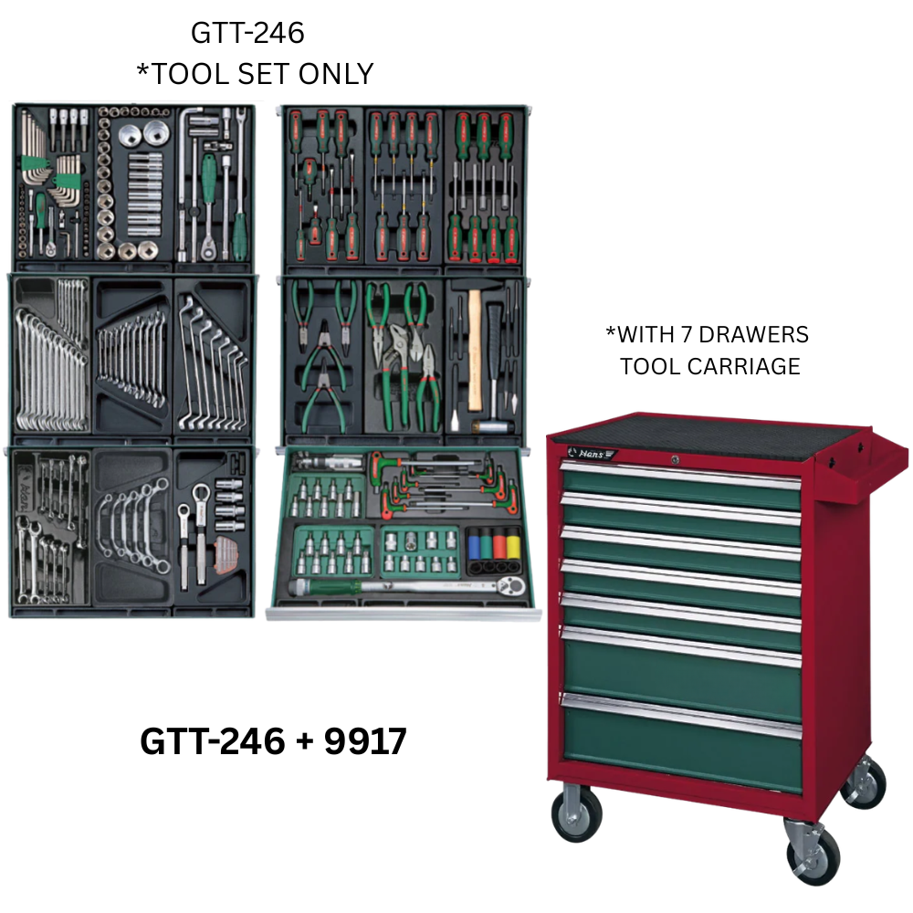 Hans Tools 246pcs. Tool Trolley Group Set ( GTT-246 + 9917 )