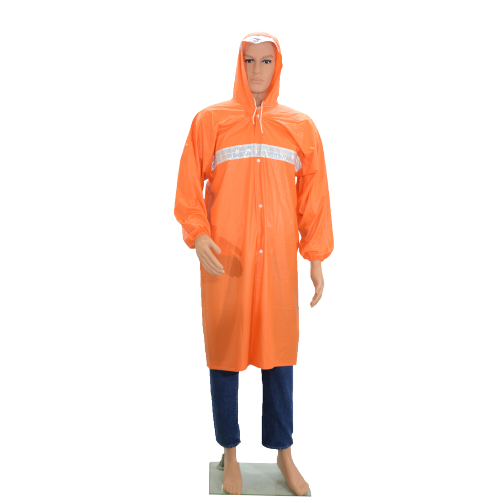 Hercules #2515 Heavy Gauge Kneelength Raincoat with Reflectors
