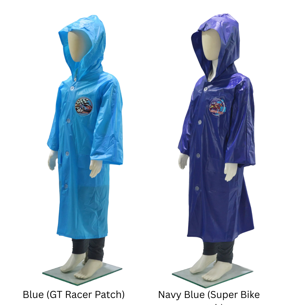Hercules #889 Boys Raincoat with Patch (Blue & Navy Blue)