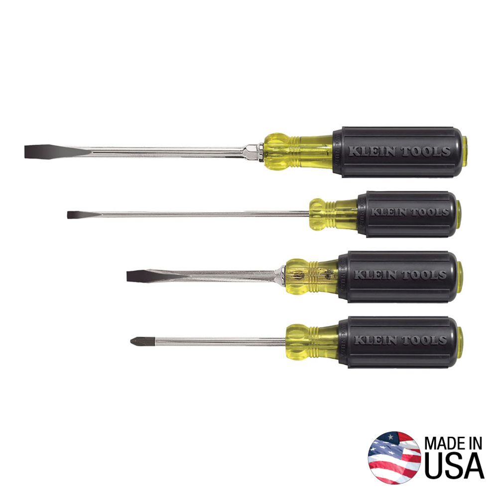 Klein Tool Brand Screwdriver Set, Slotted and Phillips, 4-Piece 85105
