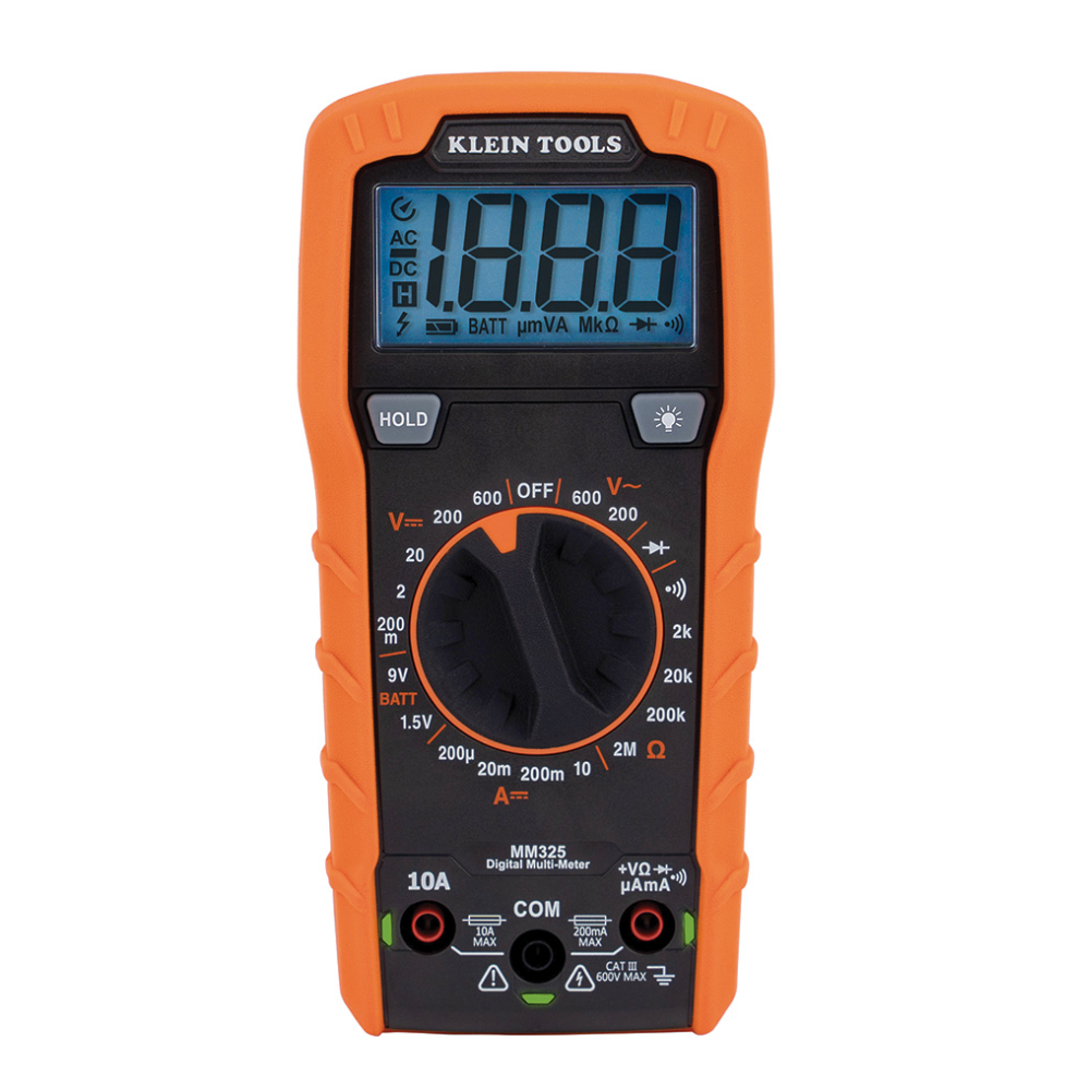 Klein MM325 Digital Multimeter, Manual-Ranging, 600V MM325