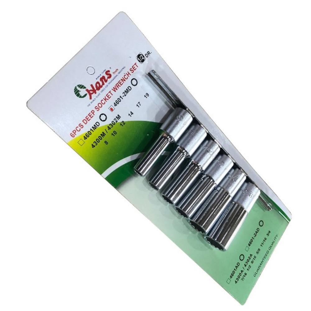 Hans Tools 1/2" Drive 6pcs. Deep Socket Wrench Set ( 6pts. & 12pts. )